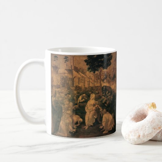 Leonardo da Vincis Die Verehrung der Magi Kaffeetasse (Mit Donut)