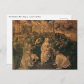 Leonardo da Vincis Die Verehrung der Magi Postkarte (Vorne/Hinten)