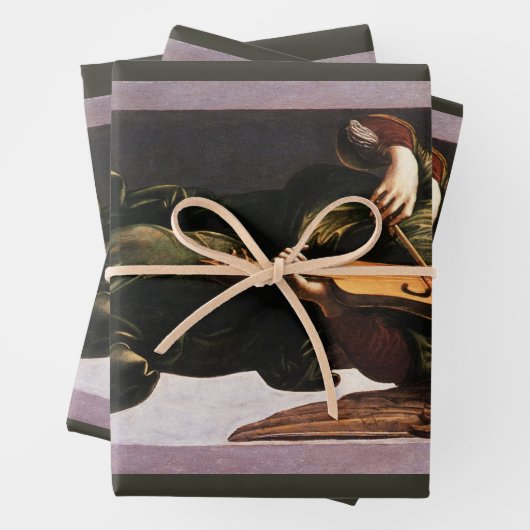 Leonardo da Vincis Engel in Grün mit Vielle Geschenkpapier Set (Beispiel)