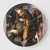 Leonardo da Vincis Engel in Grün mit Vielle Große Wanduhr (Vorderseite)
