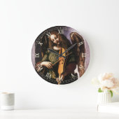 Leonardo da Vincis Engel in Grün mit Vielle Große Wanduhr (Zuhause)