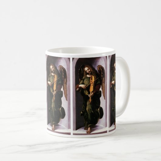 Leonardo da Vincis Engel in Grün mit Vielle Kaffeetasse (VorderseiteRechts)