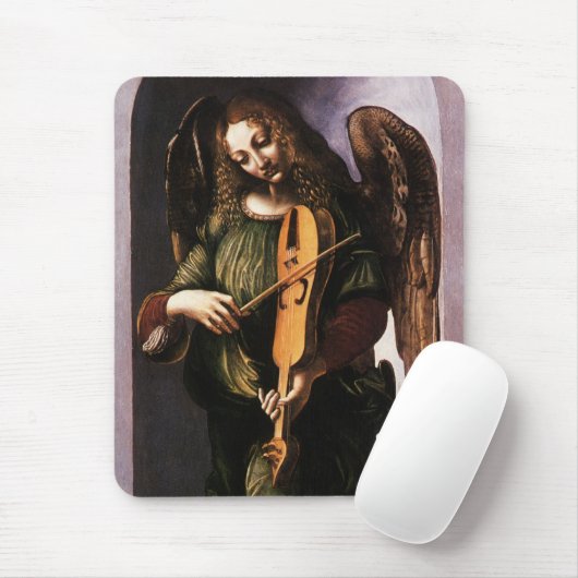 Leonardo da Vincis Engel in Grün mit Vielle Mousepad (Mit Mouse)