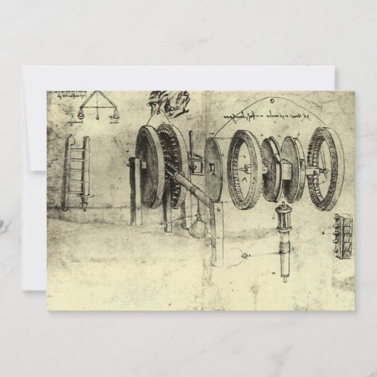 Leonardo da Vincis Engineering Sketch eines Rades (Vorderseite)