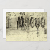 Leonardo da Vincis Engineering Sketch eines Rades (Vorne/Hinten)