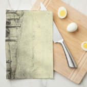 Leonardo da Vincis Engineering Sketch eines Rades Geschirrtuch (Viertel Falte)