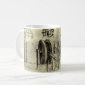 Leonardo da Vincis Engineering Sketch eines Rades Kaffeetasse (Vorderseite Links)