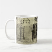 Leonardo da Vincis Engineering Sketch eines Rades Kaffeetasse (Links)