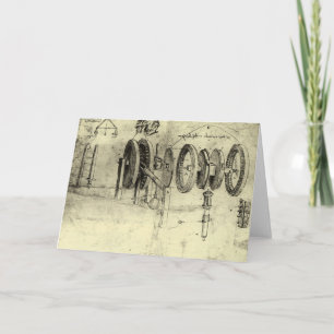 Leonardo da Vincis Engineering Sketch eines Rades Karte