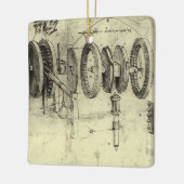 Leonardo da Vincis Engineering Sketch eines Rades Keramikornament (Links)