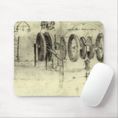 Leonardo da Vincis Engineering Sketch eines Rades Mousepad (Mit Mouse)