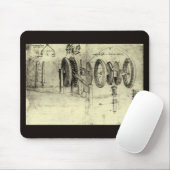 Leonardo da Vincis Engineering Sketch eines Rades Mousepad (Mit Mouse)