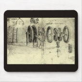 Leonardo da Vincis Engineering Sketch eines Rades Mousepad (Vorne)