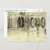 Leonardo da Vincis Engineering Sketch eines Rades Postkarte (Vorne/Hinten)