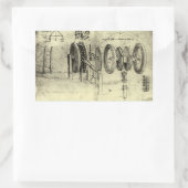 Leonardo da Vincis Engineering Sketch eines Rades Rechteckiger Aufkleber (Tasche)