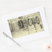 Leonardo da Vincis Engineering Sketch eines Rades Rechteckiger Aufkleber (Umschlag)