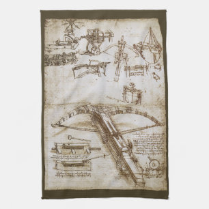 Leonardo da Vincis Entwurf für eine riesige Armbru Geschirrtuch