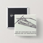 Leonardo da Vincis Entwürfe für ein Ornithopter Button (Vorne & Hinten)
