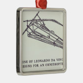 Leonardo da Vincis Entwürfe für ein Ornithopter Silbernes Ornament (Rechts)