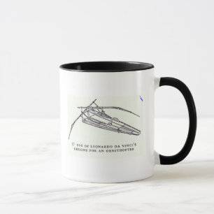 Leonardo da Vincis Entwürfe für ein Ornithopter Tasse