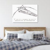Leonardo da Vincis Entwürfe für einen Ornithopter Leinwanddruck (Insitu (Schlafzimmer))