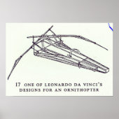 Leonardo da Vincis Entwürfe für einen Ornithopter Poster (Vorne)