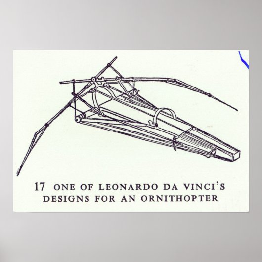 Leonardo da Vincis Entwürfe für einen Ornithopter Poster (Vorne)