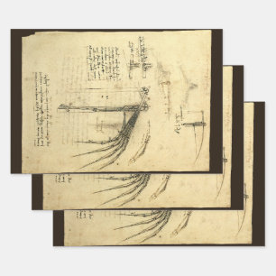 Leonardo da Vincis Flügel auf der Skizze der Flugm Geschenkpapier Set