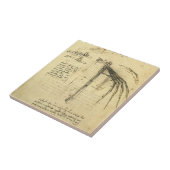 Leonardo da Vincis Flügelmaschinenkizze Fliese (Seite)