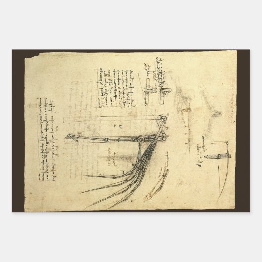 Leonardo da Vincis Flügelmaschinenkizze Geschenkpapier Set (Vorderseite 2)