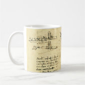 Leonardo da Vincis Flügelmaschinenkizze Kaffeetasse (Links)