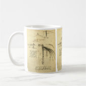 Leonardo da Vincis Flügelmaschinenkizze Kaffeetasse (Links)