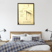 Leonardo da Vincis Flügelmaschinenkizze Leinwanddruck (Insitu (Schlafzimmer))