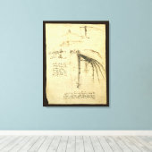 Leonardo da Vincis Flügelmaschinenkizze Leinwanddruck (Insitu (Holzboden))