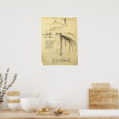 Leonardo da Vincis Flügelmaschinenkizze Poster (Küche)