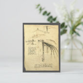 Leonardo da Vincis Flügelmaschinenkizze Postkarte (Stehend Vorderseite)