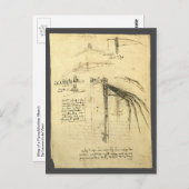 Leonardo da Vincis Flügelmaschinenkizze Postkarte (Vorne/Hinten)