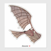 Leonardo Da Vincis Flugzeug mit Flugmaschine Aufkleber (Blatt)