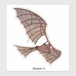 Leonardo Da Vincis Flugzeug mit Flugmaschine Aufkleber