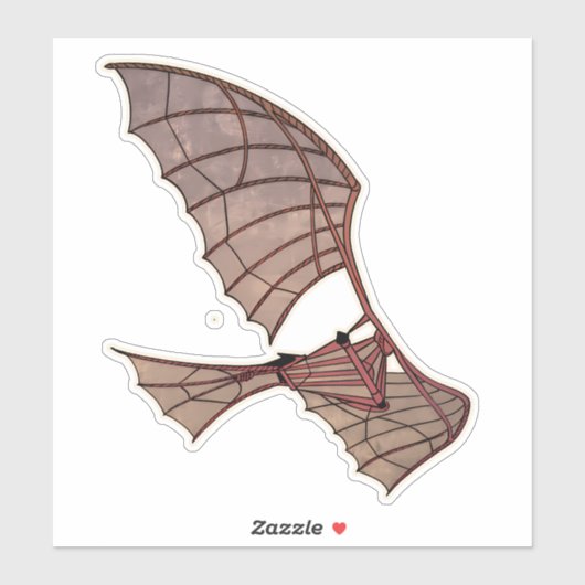 Leonardo Da Vincis Flugzeug mit Flugmaschine Aufkleber (Blatt)