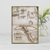 Leonardo da Vincis Giant Crossbow Weapon Sketch Einladung (Stehend Vorderseite)