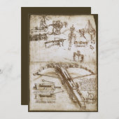 Leonardo da Vincis Giant Crossbow Weapon Sketch Einladung (Vorne/Hinten)