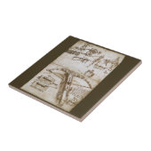 Leonardo da Vincis Giant Crossbow Weapon Sketch Fliese (Seite)