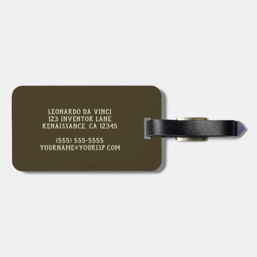 Leonardo da Vincis Giant Crossbow Weapon Sketch Gepäckanhänger (Rückseite horizontal)