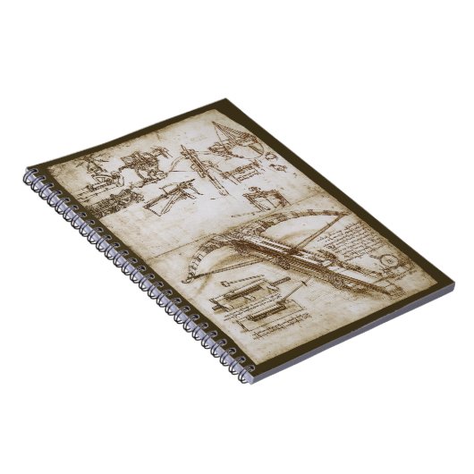 Leonardo da Vincis Giant Crossbow Weapon Sketch Notizblock (Rechte Seite)