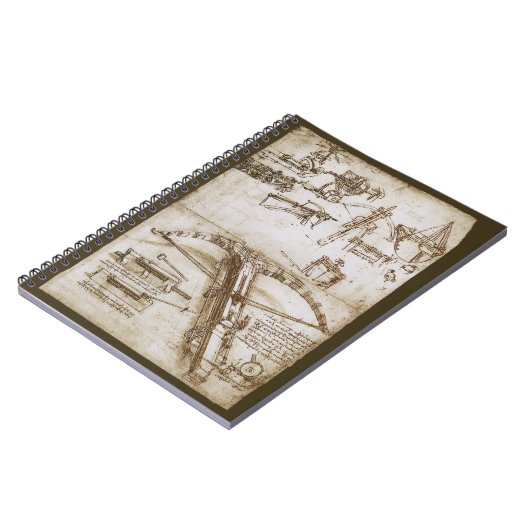 Leonardo da Vincis Giant Crossbow Weapon Sketch Notizblock (Linke Seite)