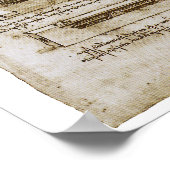 Leonardo da Vincis Giant Crossbow Weapon Sketch Poster (Ecke)