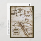 Leonardo da Vincis Giant Crossbow Weapon Sketch Postkarte (Vorne/Hinten)
