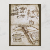 Leonardo da Vincis Giant Crossbow Weapon Sketch Postkarte (Vorderseite)
