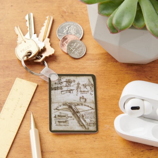 Leonardo da Vincis Giant Crossbow Weapon Sketch Schlüsselanhänger (Schreibtisch)